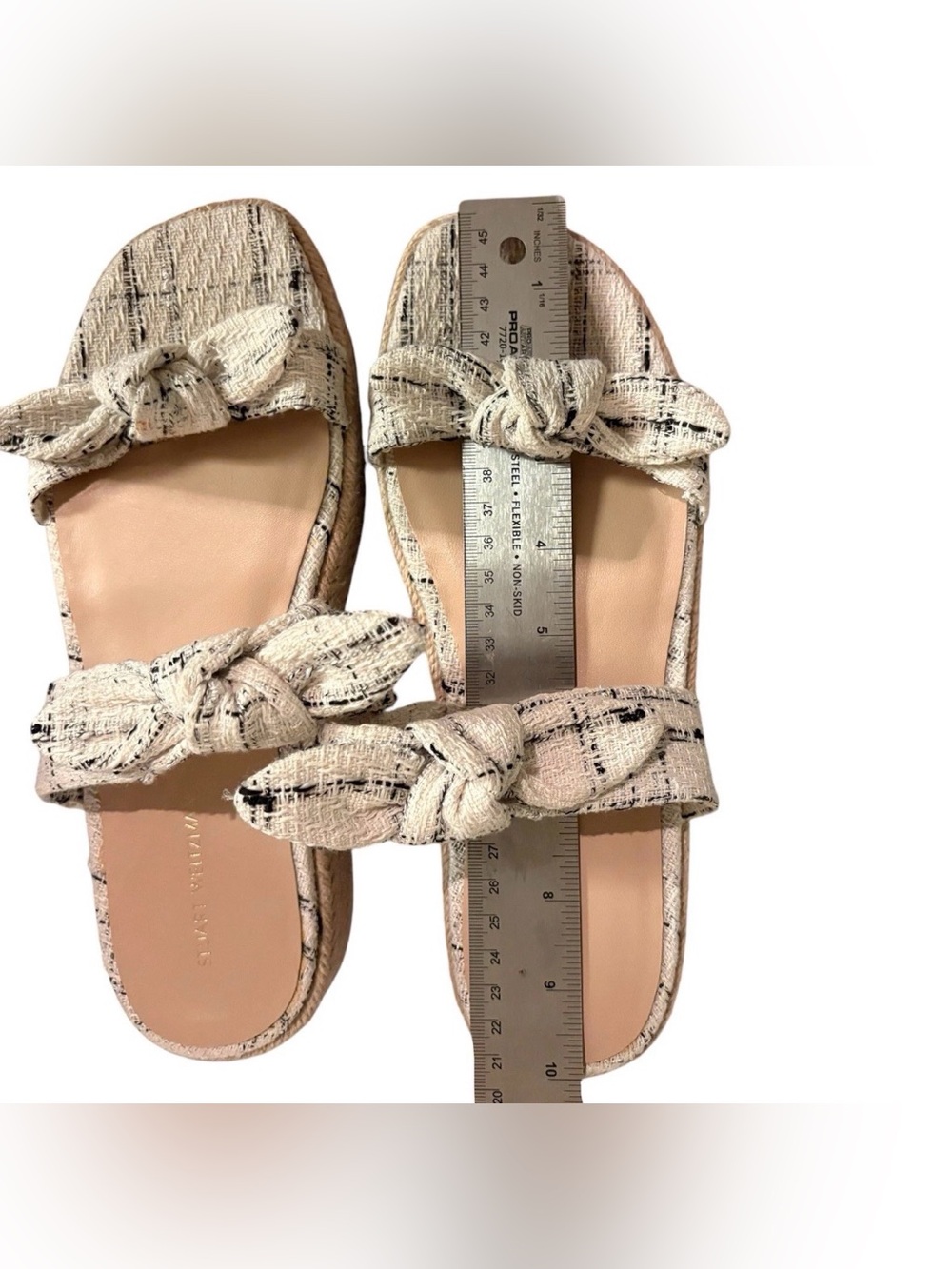 Stuart Weitzman Bandeau Striped Bow Espadrille Sandal Sz 7.5? - Picture 8 of 11